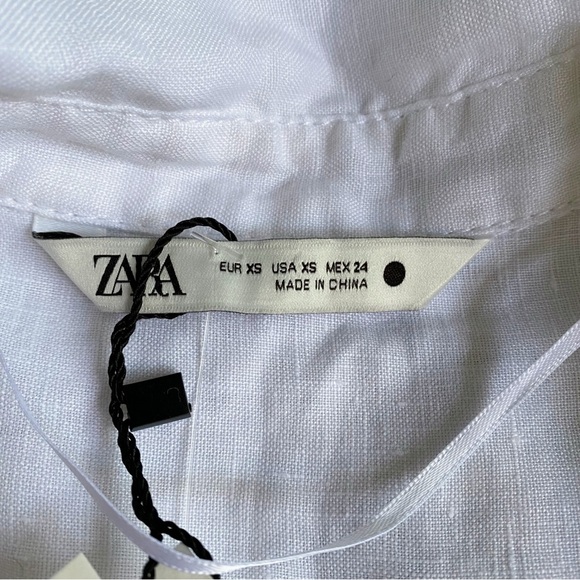 🐚 ZARA WHITE LINEN LOOSE FIT COLLARED SHIRT! - Picture 10 of 12